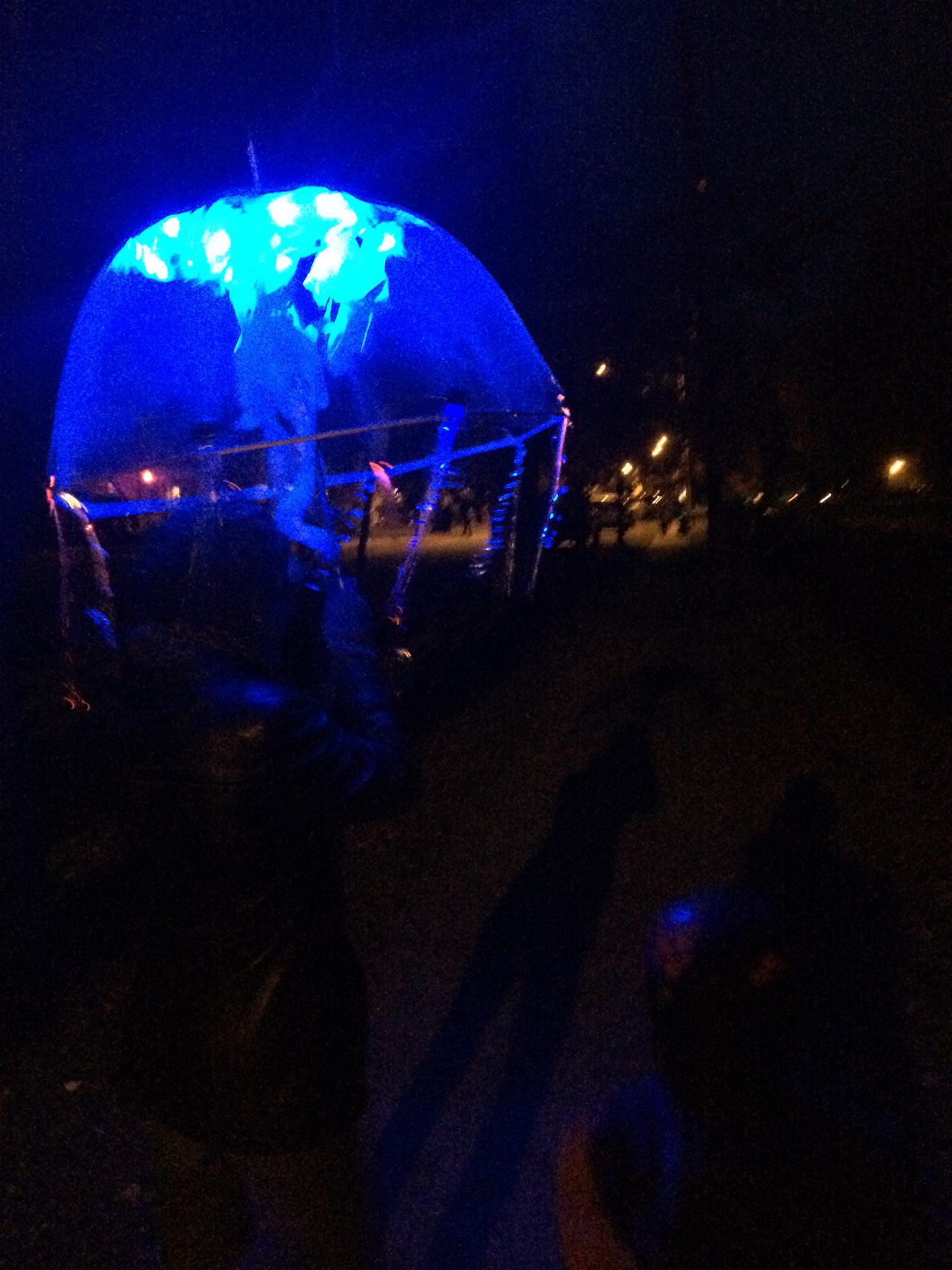 Jellyfish costume is difficult to photograph