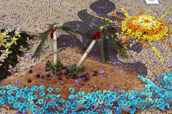 Flower festival: desert island