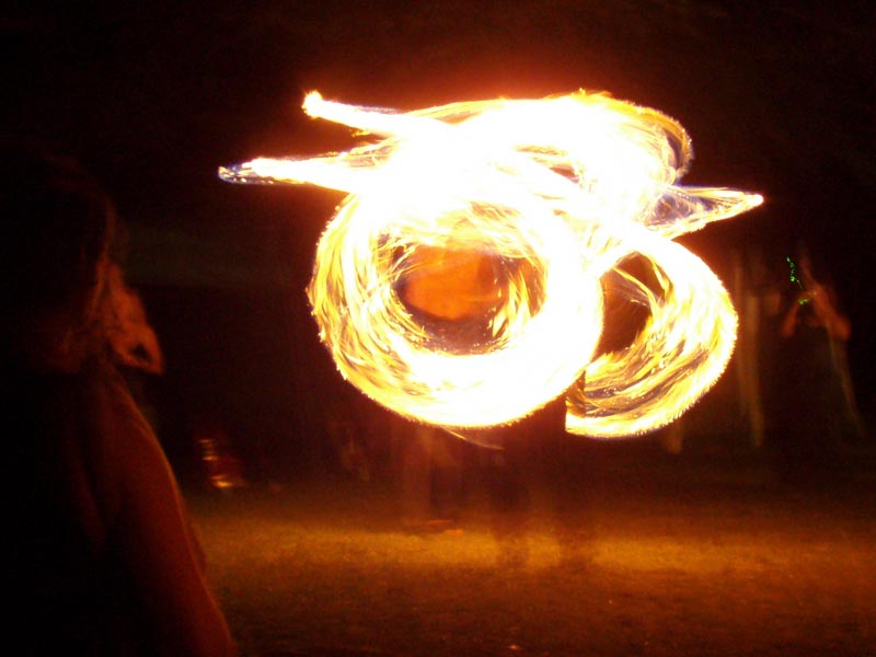 Flaming swords